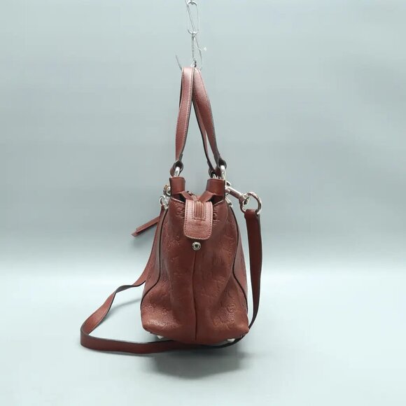 GUCCI Brick Red Leather Satchel 430-010325 - Picture 2 of 11